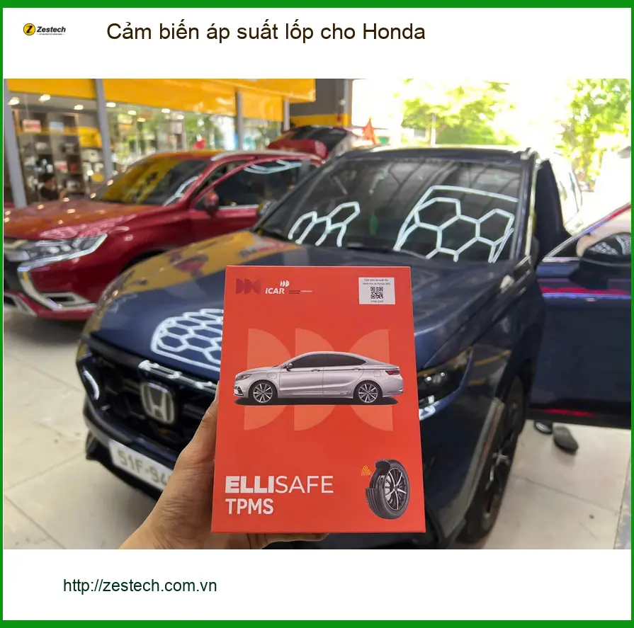 Anh Khải lắp cảm biến áp suất lốp cho Honda CR-V tại Thủ Đức để theo dõi lốp an toàn hơn ảnh thực tế 4