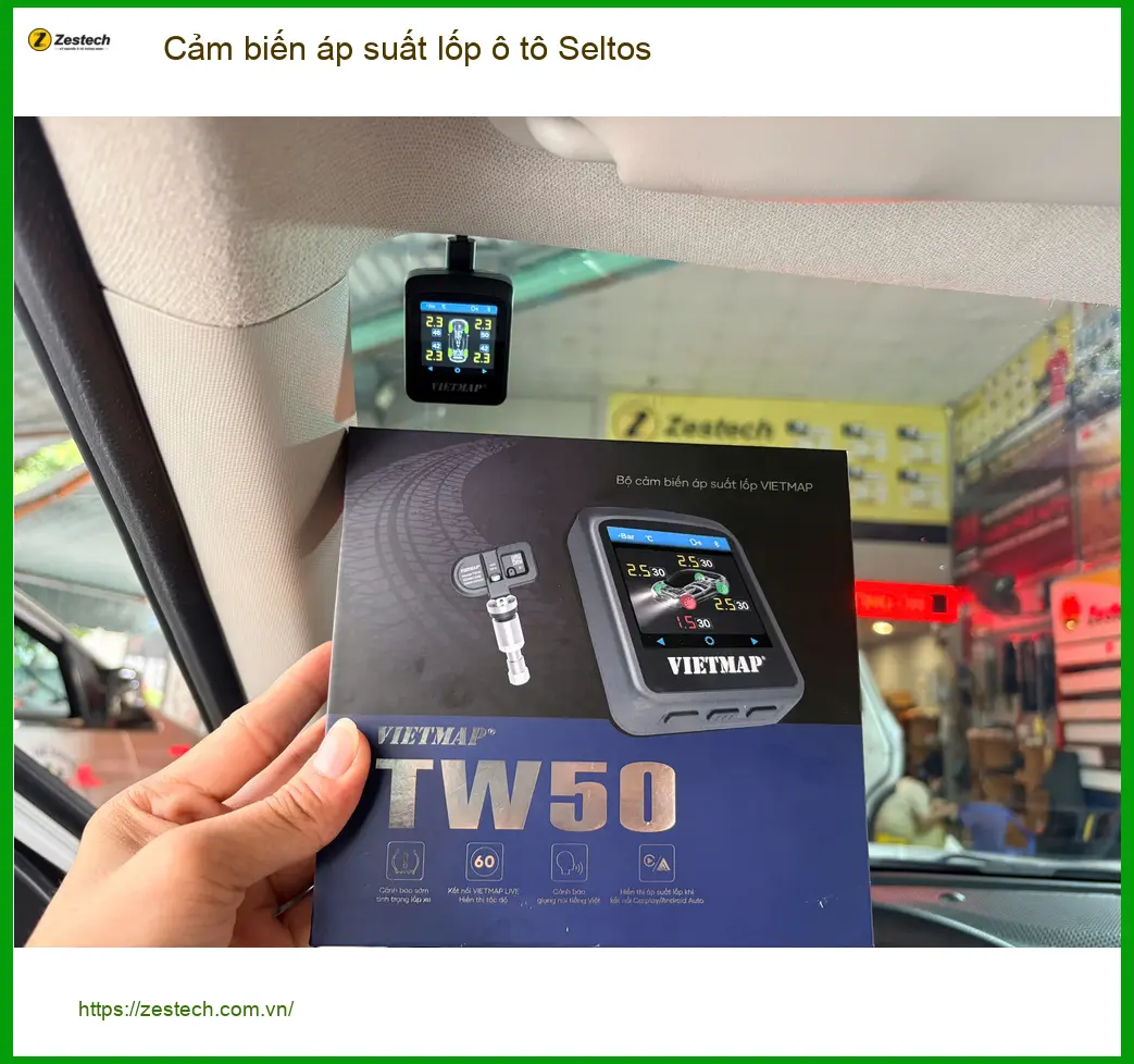 Anh Tú lắp cảm biến áp suất lốp Kia Seltos ở Thủ Đức để lái xe an toàn hơn