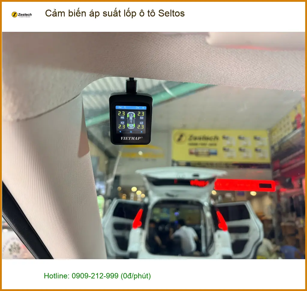 Anh Quân lắp Cảm biến áp suất lốp ô tô Seltos tại Quận 5 để an tâm lái xe ảnh thực tế 2