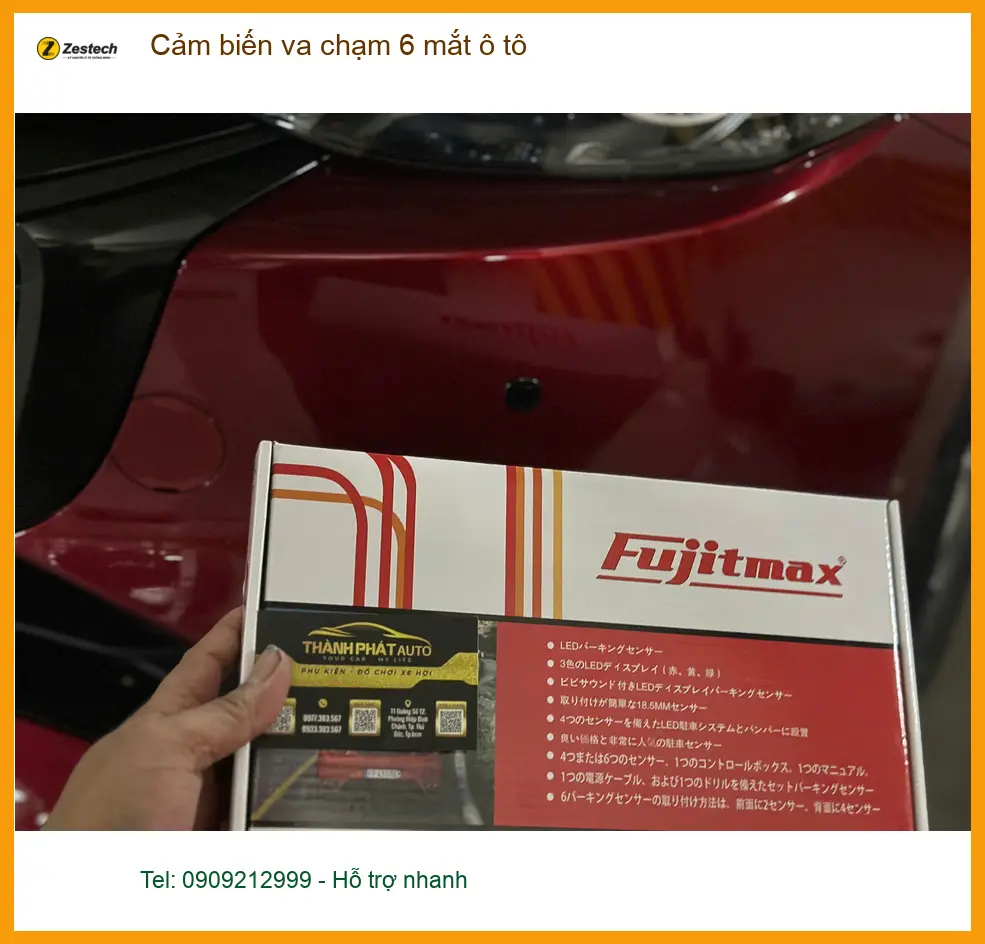 Anh Minh lắp cảm biến va chạm 6 mắt ô tô Toyota Vios tại Quận 12 đỗ xe dễ hơn