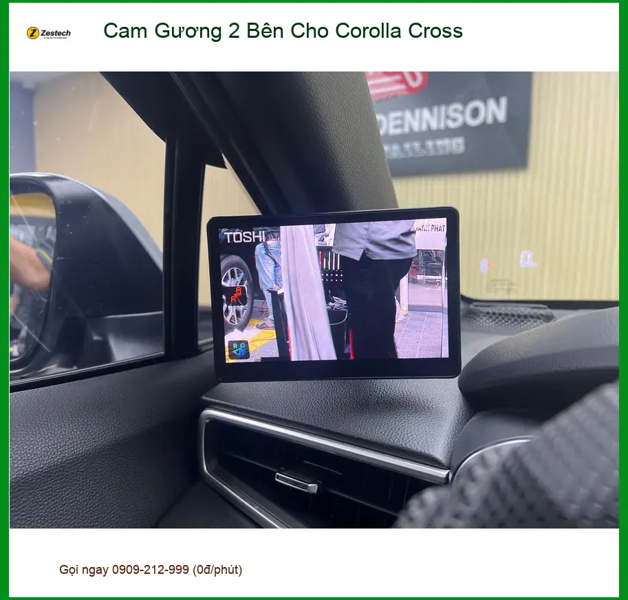 Cô Hà lắp cam gương 2 bên cho Corolla Cross tại Hóc Môn vì hay đi đường đông ảnh thực tế 3