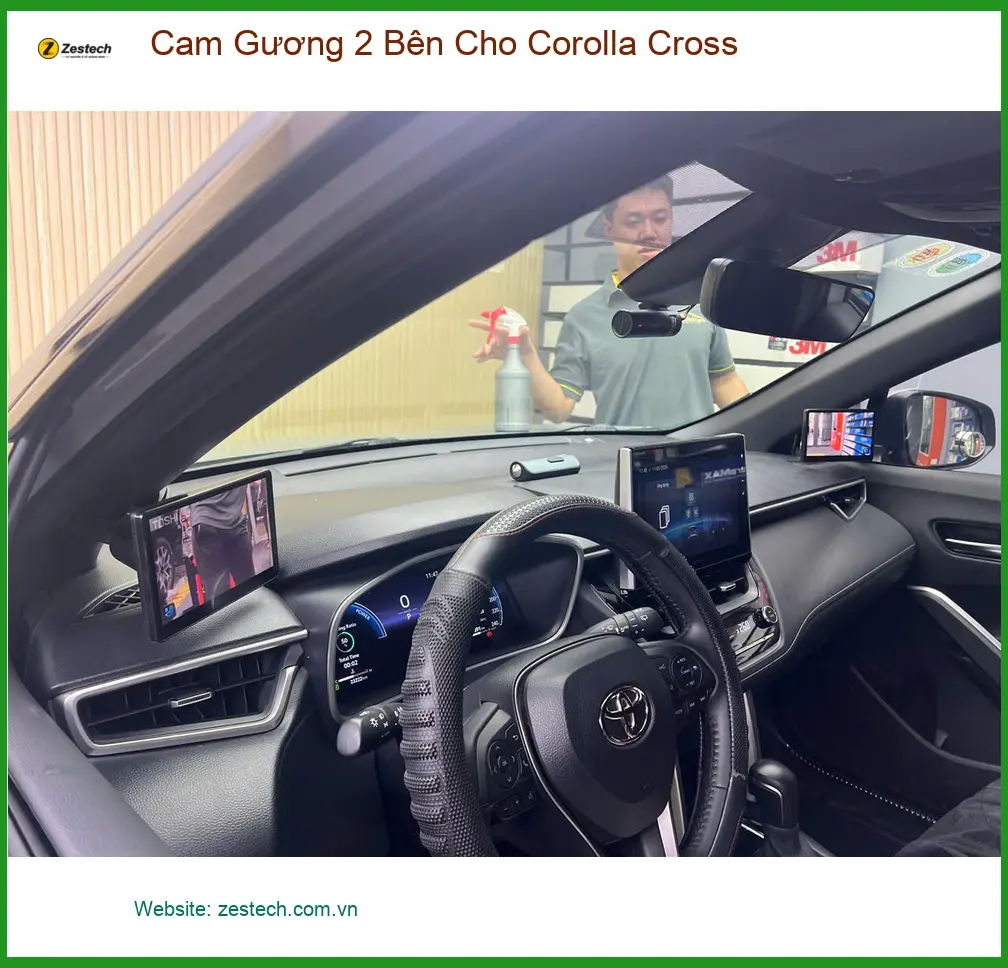 Chị Thảo lắp Cam Gương 2 Bên Corolla Cross tại Bình Tân để lùi xe dễ dàng.