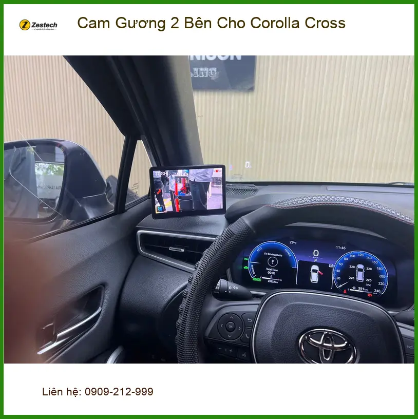Chị Thảo lắp Cam Gương 2 Bên Corolla Cross tại Bình Tân để lùi xe dễ dàng. ảnh thực tế 3