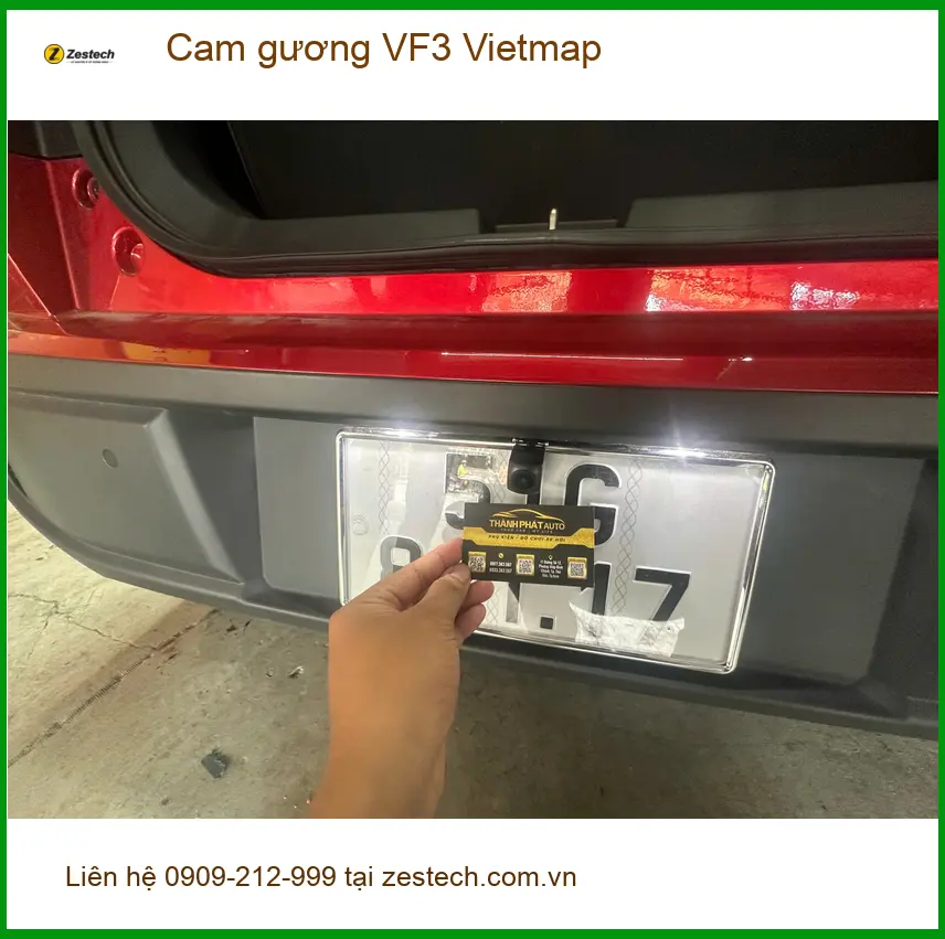 Anh Thành lắp cam gương Vietmap cho VinFast VF3 tại Quận 12 để an tâm lái xe ảnh thực tế 3