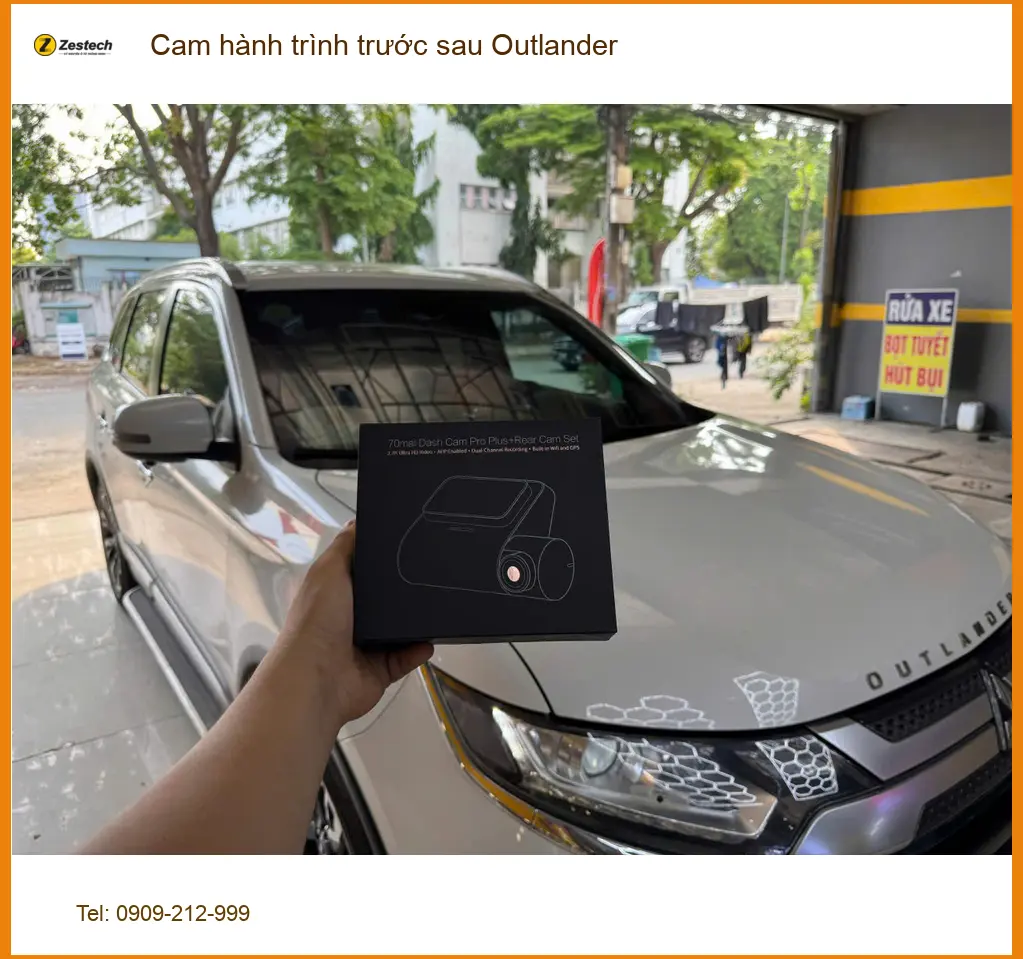 Anh Khải lắp cam hành trình trước sau Outlander tại Quận 5 để an tâm lái xe ảnh thực tế 2