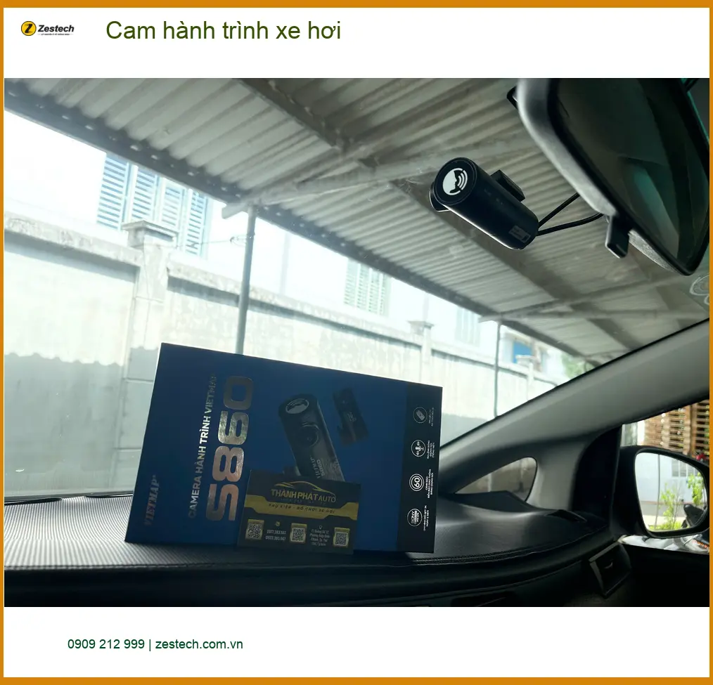 Chị Loan lắp cam hành trình Hyundai Santa Fe tại Hóc Môn để an tâm lái xe ảnh thực tế 2