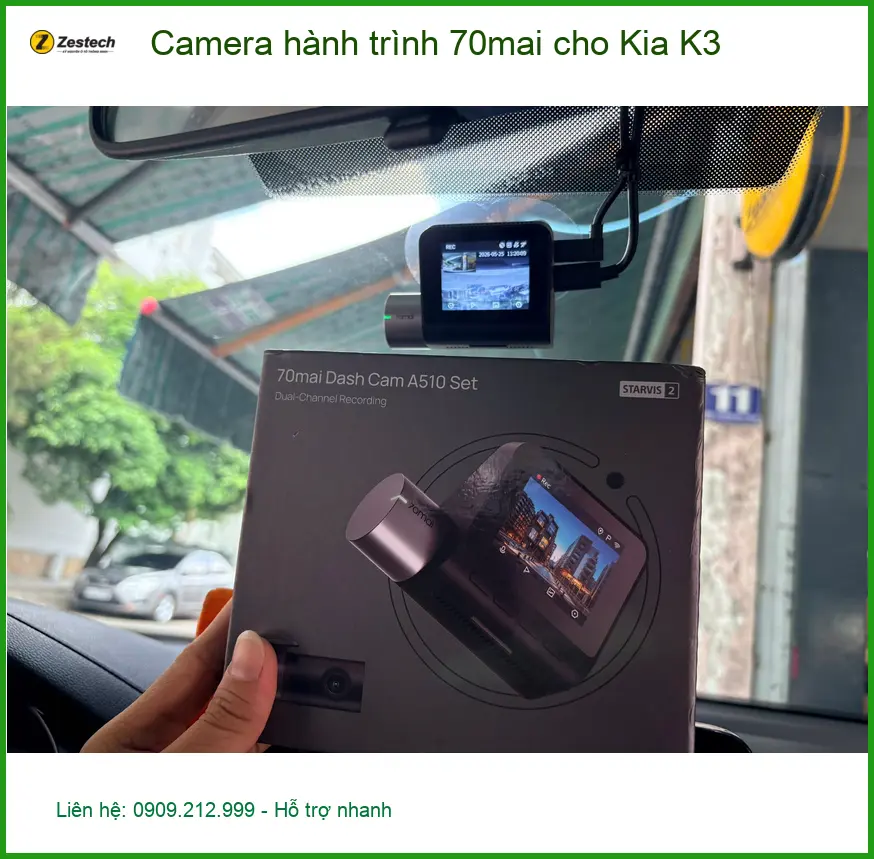 Anh Hoàng Long lắp Camera hành trình 70mai cho Kia K3 tại Củ Chi để an tâm trên mọi nẻo đường
