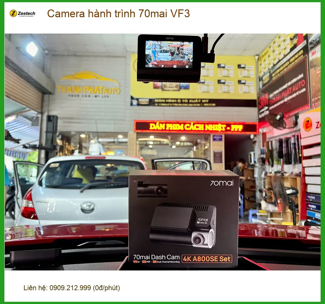 Chị Mai lắp Camera hành trình 70mai VF3 VinFast VF3 tại Nhà Bè ảnh thực tế 3