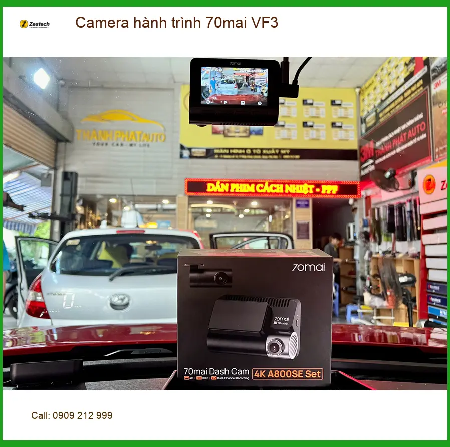 Anh Minh lắp camera hành trình 70mai cho VinFast VF3 tại Củ Chi để đảm bảo an toàn chuyến đi. ảnh thực tế 2