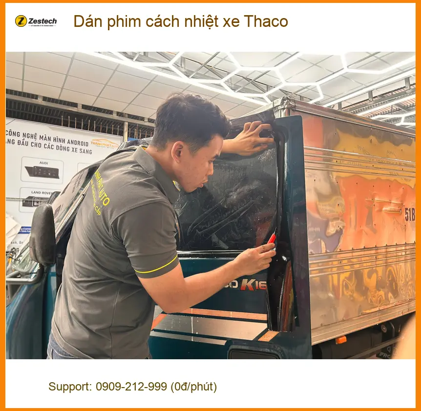 Anh Long dán phim cách nhiệt cho Thaco Frontier tại Quận 2, chống nóng hiệu quả