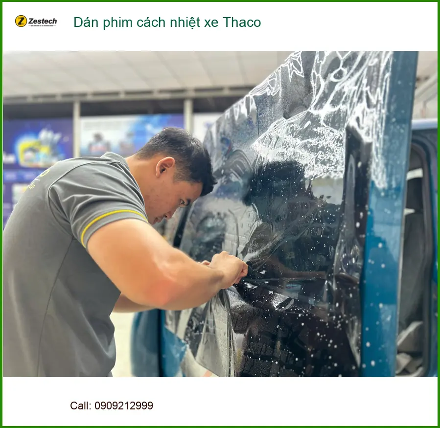Anh Long dán phim cách nhiệt cho Thaco Frontier tại Quận 2, chống nóng hiệu quả ảnh thực tế 2