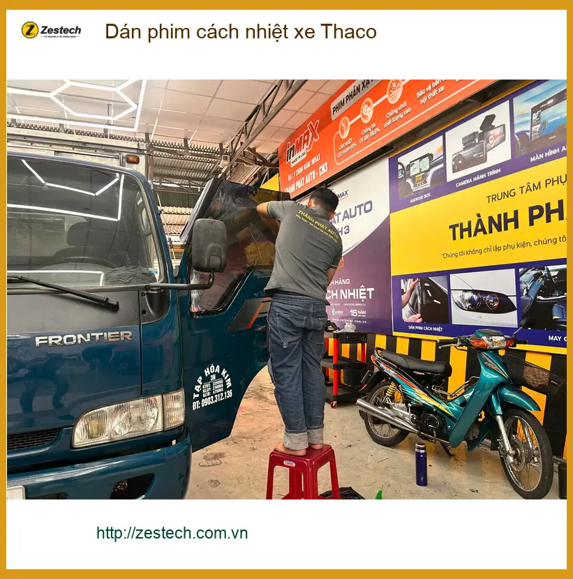 Anh Long dán phim cách nhiệt cho Thaco Frontier tại Quận 2, chống nóng hiệu quả ảnh thực tế 3