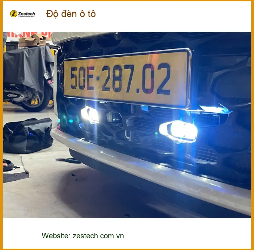 Anh Khang độ đèn ô tô cho Hyundai Santa Fe tại Quận Phú Nhuận để tăng cường ánh sáng ảnh thực tế 4