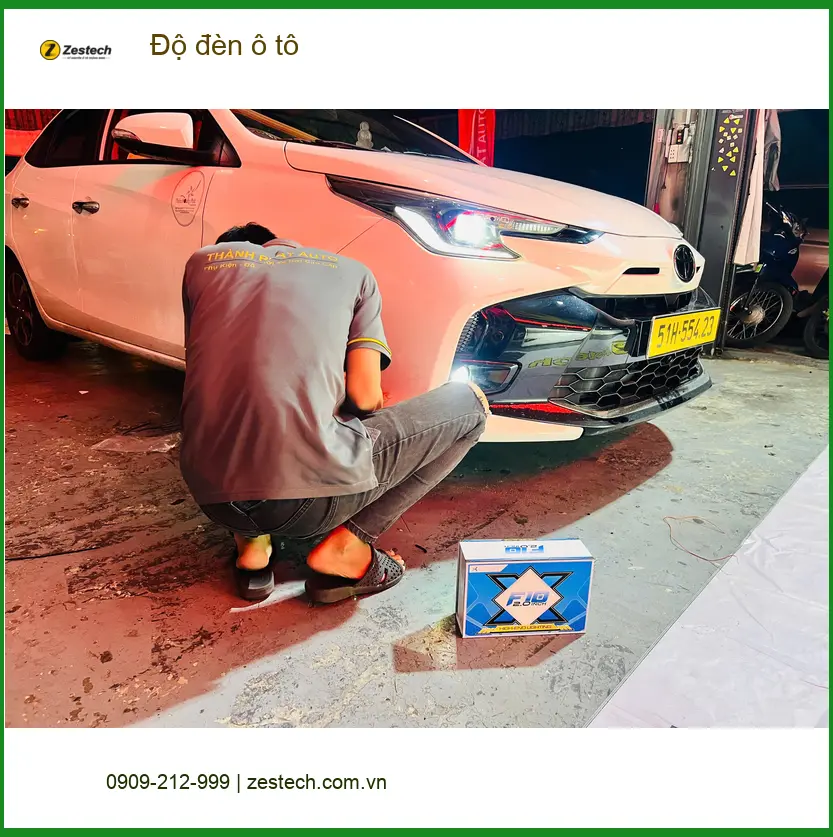Anh Khải độ đèn ô tô cho Hyundai Accent tại Quận 3 để cải thiện tầm nhìn ban đêm ảnh thực tế 4
