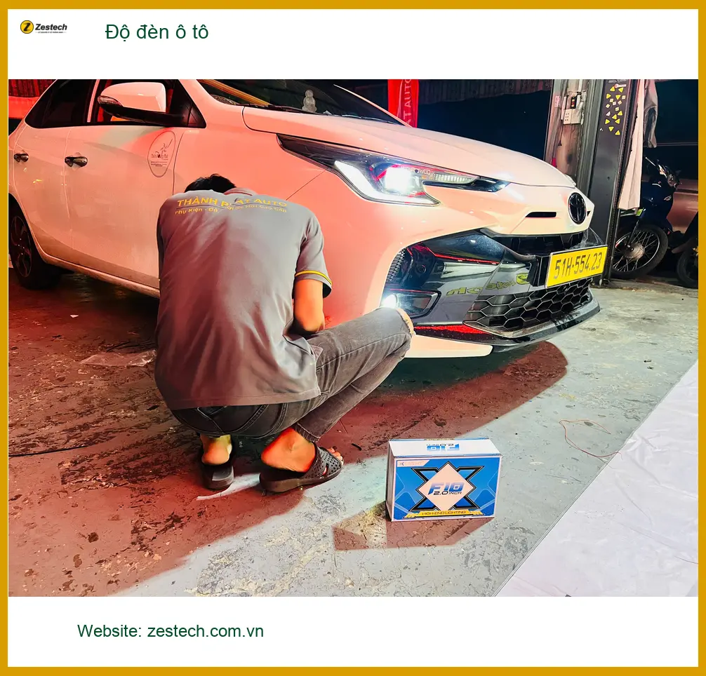 Chị Thảo độ đèn ô tô cho Hyundai Accent tại Quận Bình Thạnh để tăng sáng an toàn ảnh thực tế 2