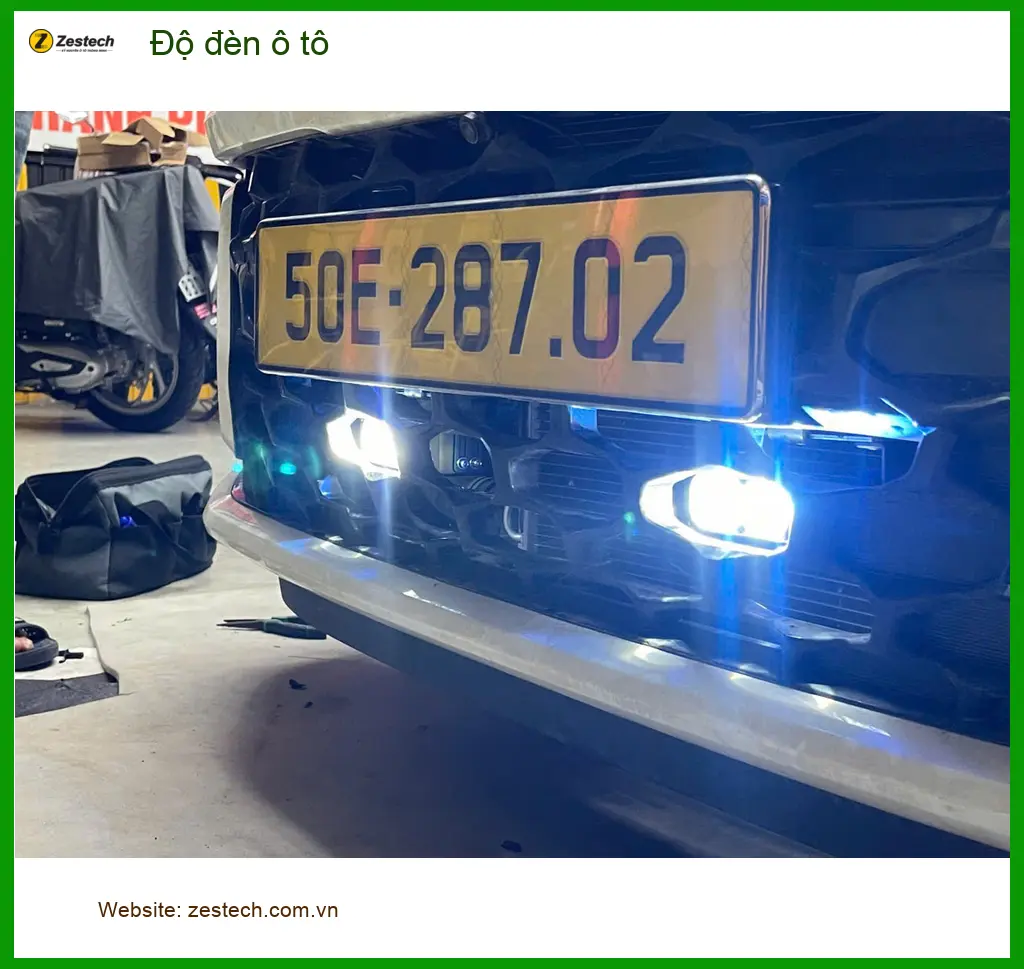 Anh Quang độ đèn Hyundai Santa Fe tại Thủ Đức vì đèn zin yếu, không đủ sáng. ảnh thực tế 3