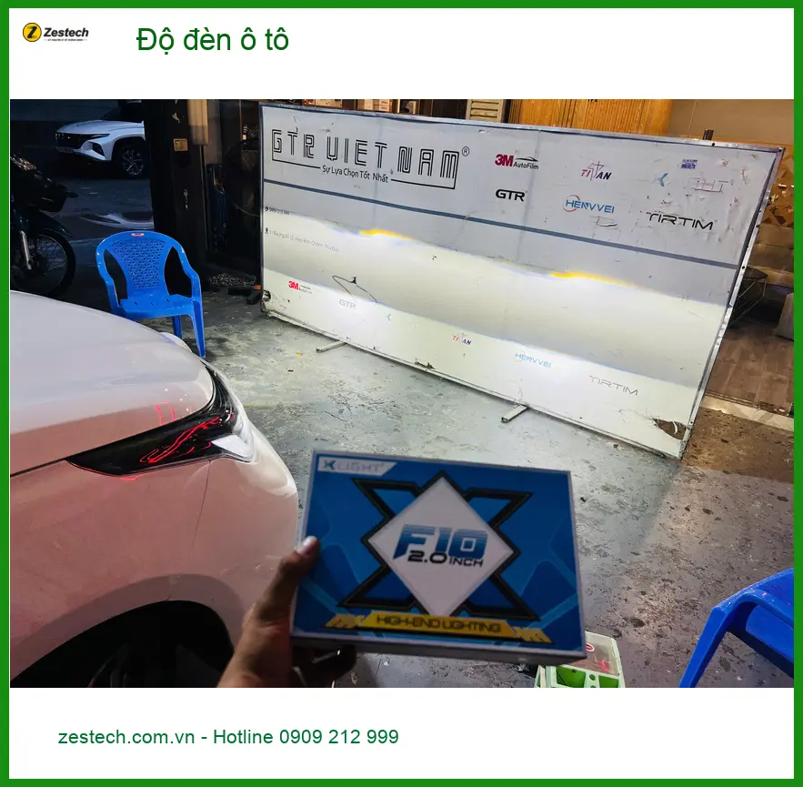 Anh Khải độ đèn ô tô Hyundai Accent tại Quận 4 vì đèn zin không đủ sáng khi trời tối ảnh thực tế 3