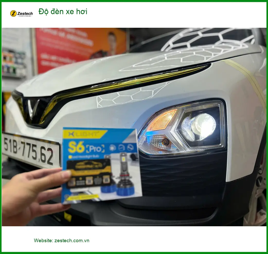 Chú Minh độ đèn xe hơi Hyundai Santa Fe tại Củ Chi vì đèn zin quá tối ảnh thực tế 2
