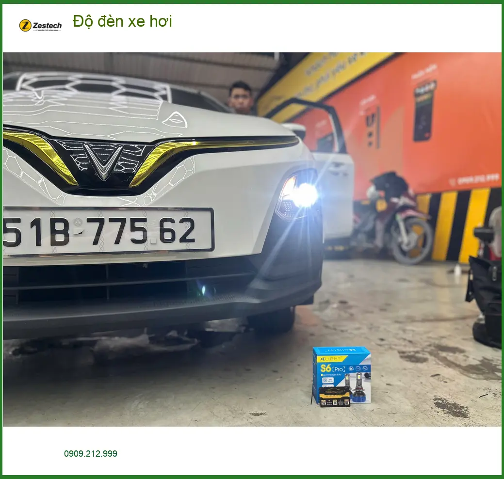 Chú Minh độ đèn xe hơi Hyundai Santa Fe tại Củ Chi vì đèn zin quá tối ảnh thực tế 3
