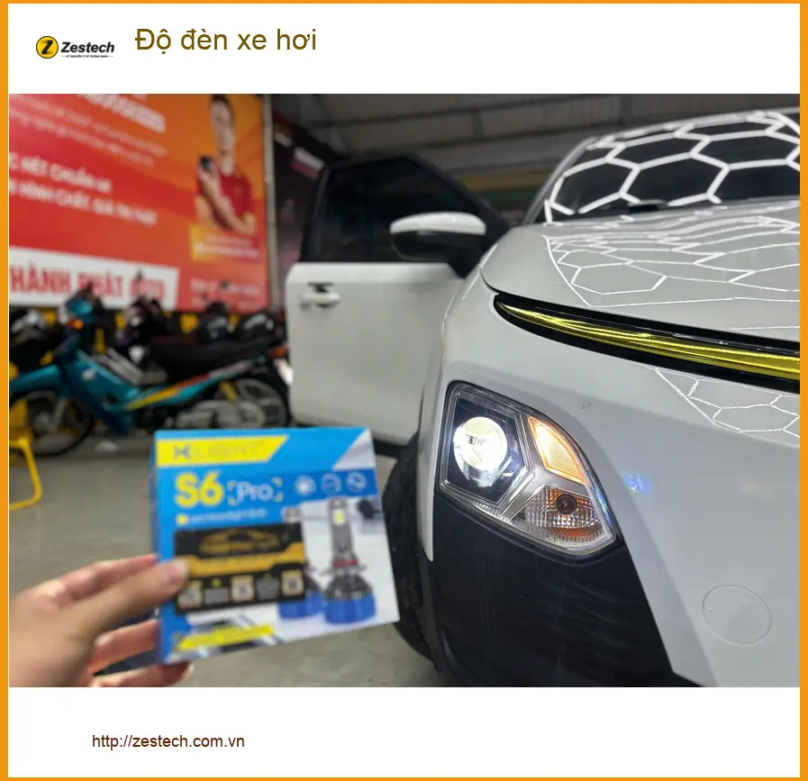 Chú Minh độ đèn xe hơi Hyundai Santa Fe tại Củ Chi vì đèn zin quá tối ảnh thực tế 4