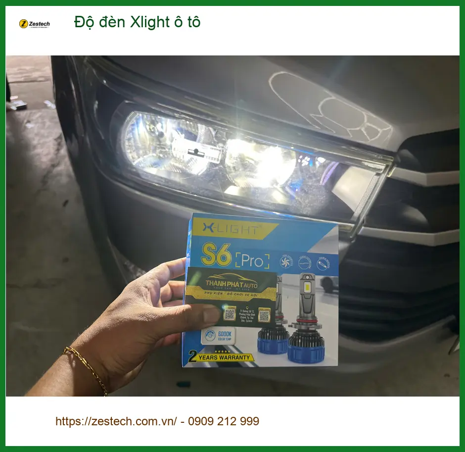 Anh Tấn độ đèn Xlight ô tô cho Mitsubishi Attrage tại Quận 9 vì đèn zin yếu khi tối