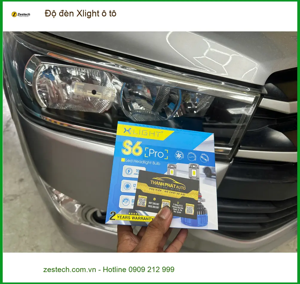 Anh Tấn độ đèn Xlight ô tô cho Mitsubishi Attrage tại Quận 9 vì đèn zin yếu khi tối ảnh thực tế 2