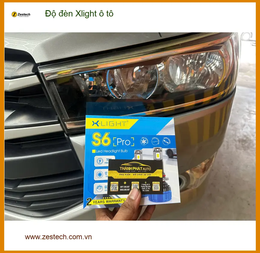 Anh Tấn độ đèn Xlight ô tô cho Mitsubishi Attrage tại Quận 9 vì đèn zin yếu khi tối ảnh thực tế 3