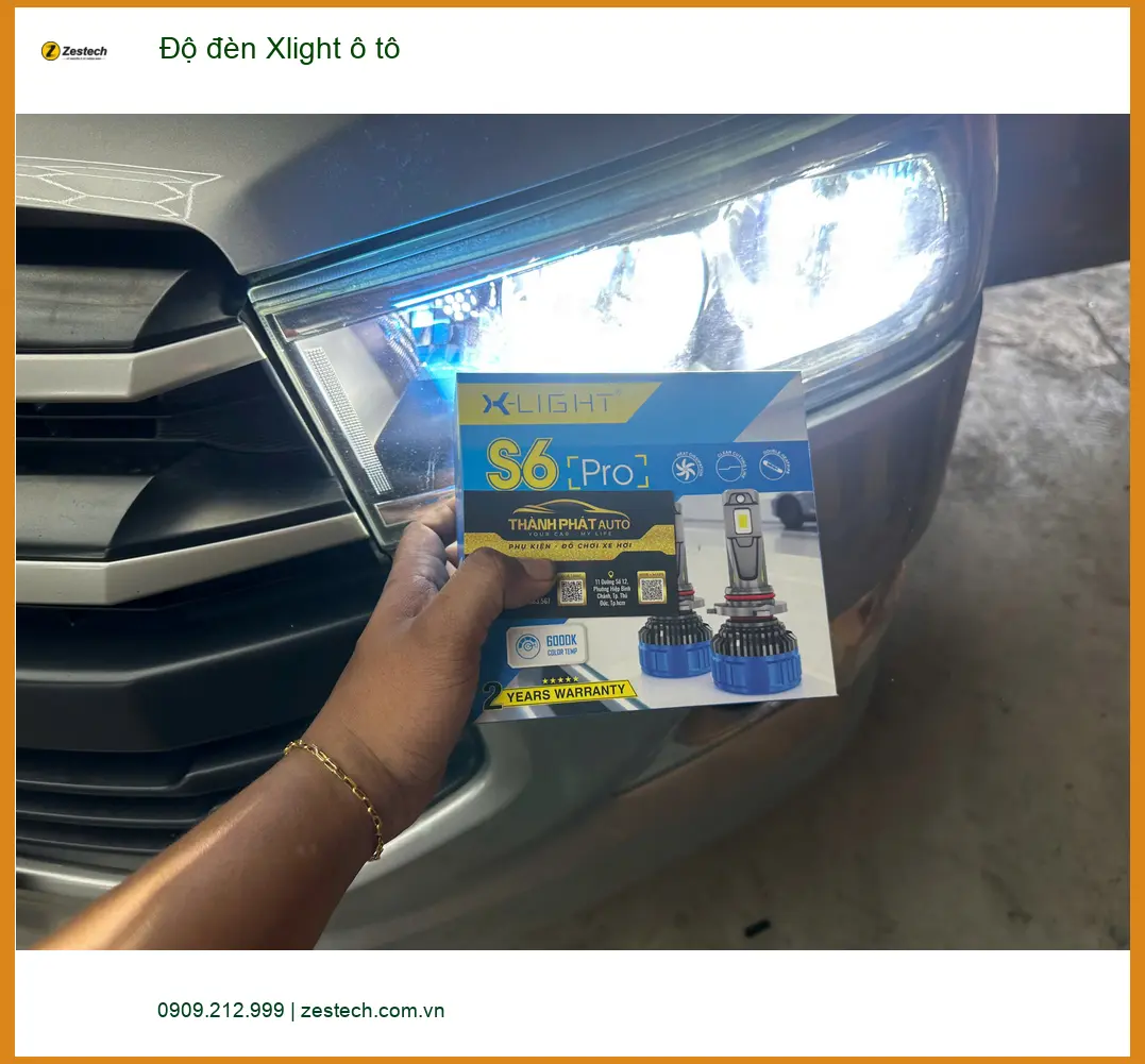 Anh Tấn độ đèn Xlight ô tô cho Mitsubishi Attrage tại Quận 9 vì đèn zin yếu khi tối ảnh thực tế 4