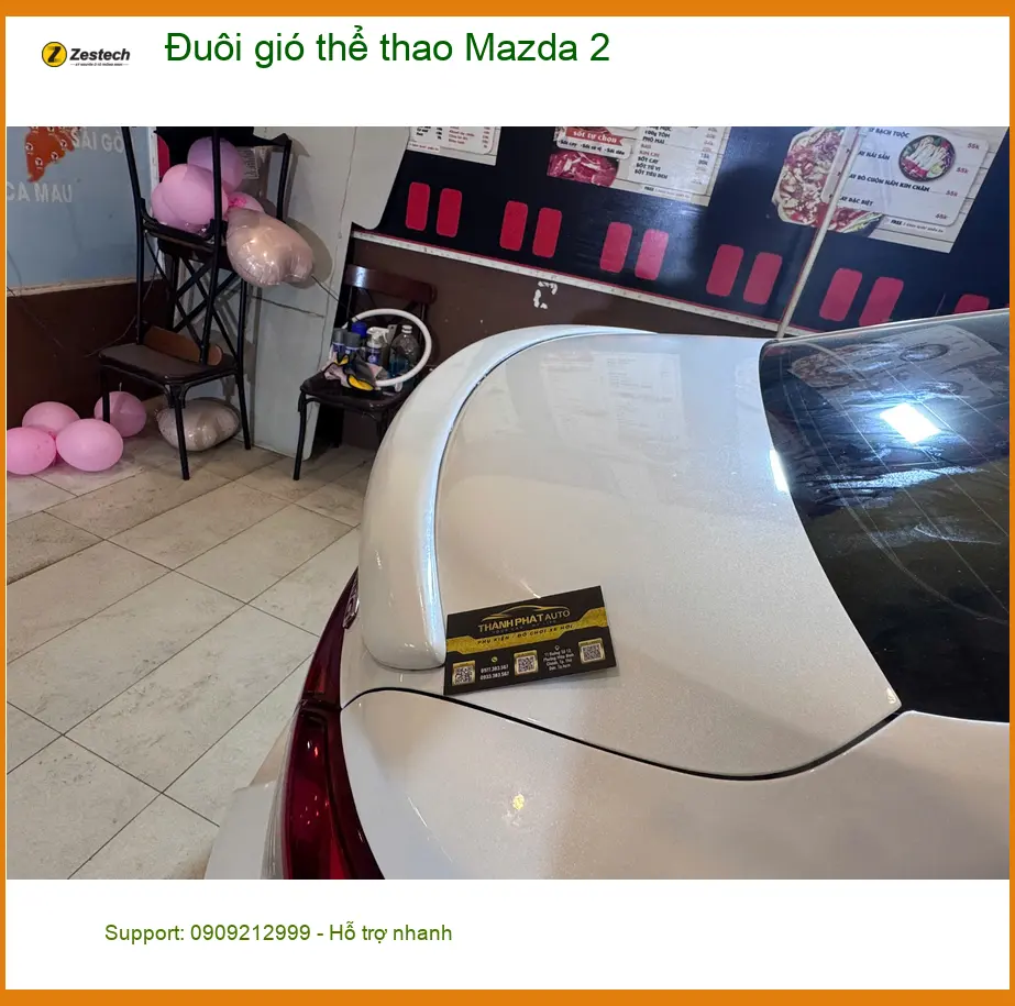 Anh Nhật Long lắp Đuôi gió thể thao Mazda 2 để xe thêm cá tính tại Thủ Đức