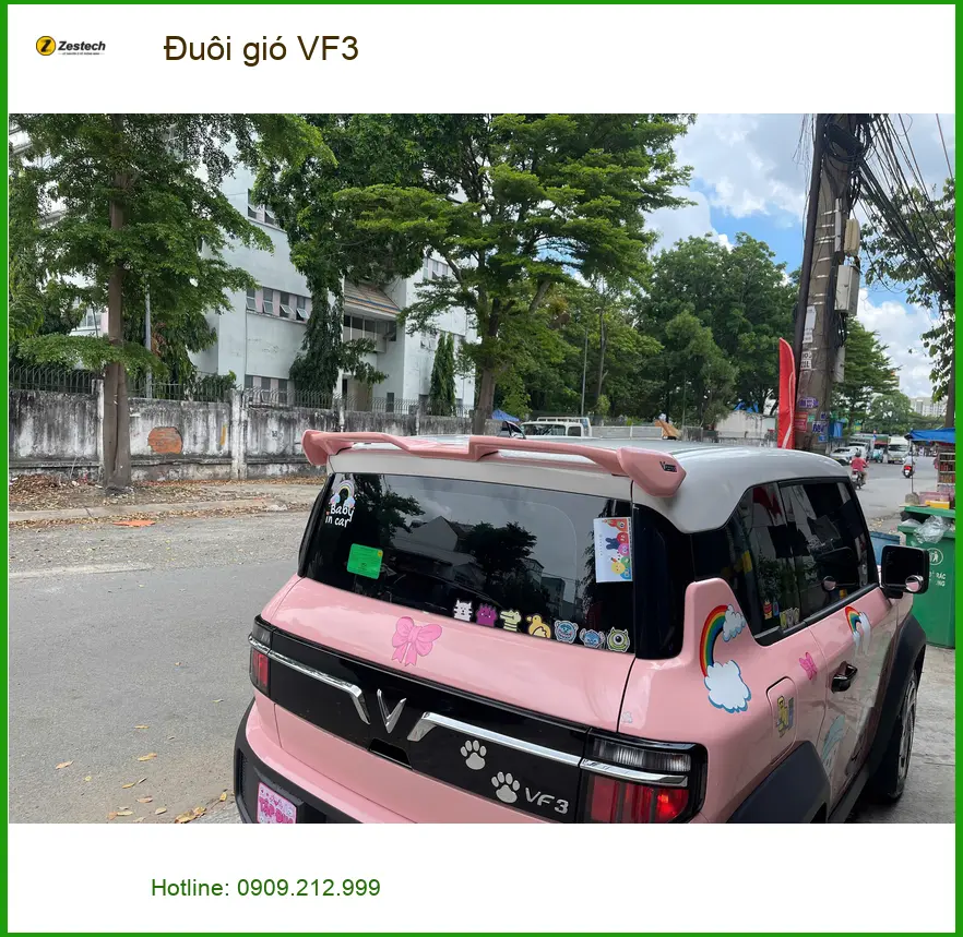Bác Quang lắp đuôi gió VinFast VF3 tại Quận Nhà Bè để xe trông thể thao hơn ảnh thực tế 3