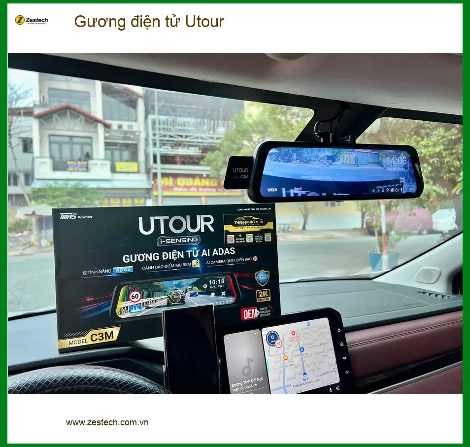 Anh Quốc Anh lắp Gương điện tử Utour cho xe Toyota Vios tại Củ Chi ảnh thực tế 2