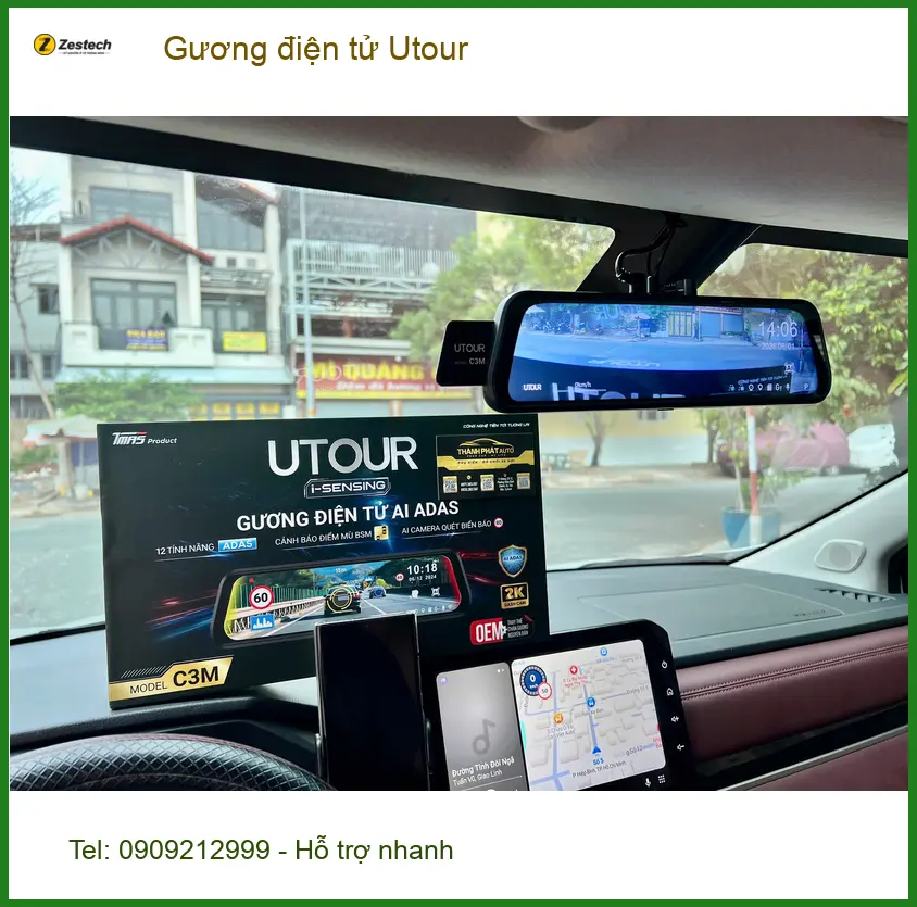 Anh Minh lắp Gương điện tử Utour Toyota Vios tại Quận 6 cải thiện tầm nhìn ảnh thực tế 2