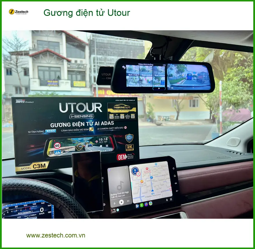 Anh Quốc Anh lắp Gương điện tử Utour cho xe Toyota Vios tại Củ Chi ảnh thực tế 3