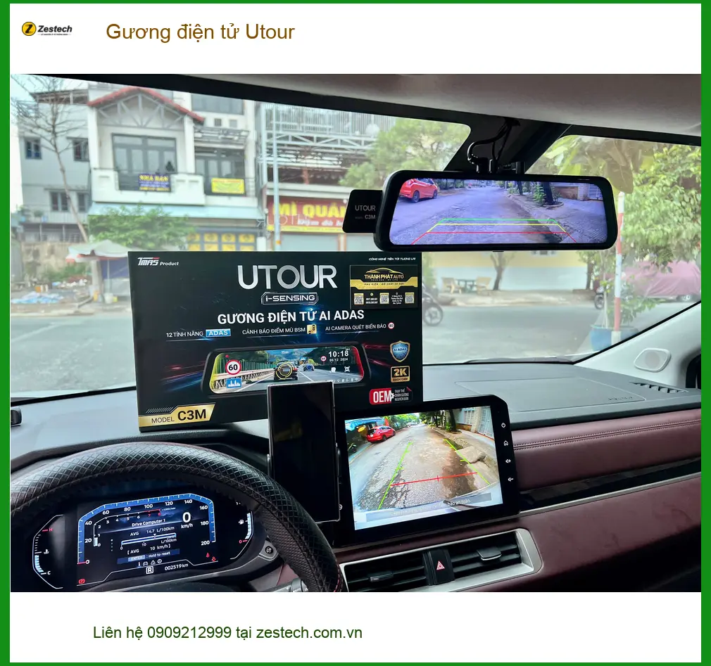 Anh Minh lắp Gương điện tử Utour Toyota Vios tại Quận 6 cải thiện tầm nhìn ảnh thực tế 3
