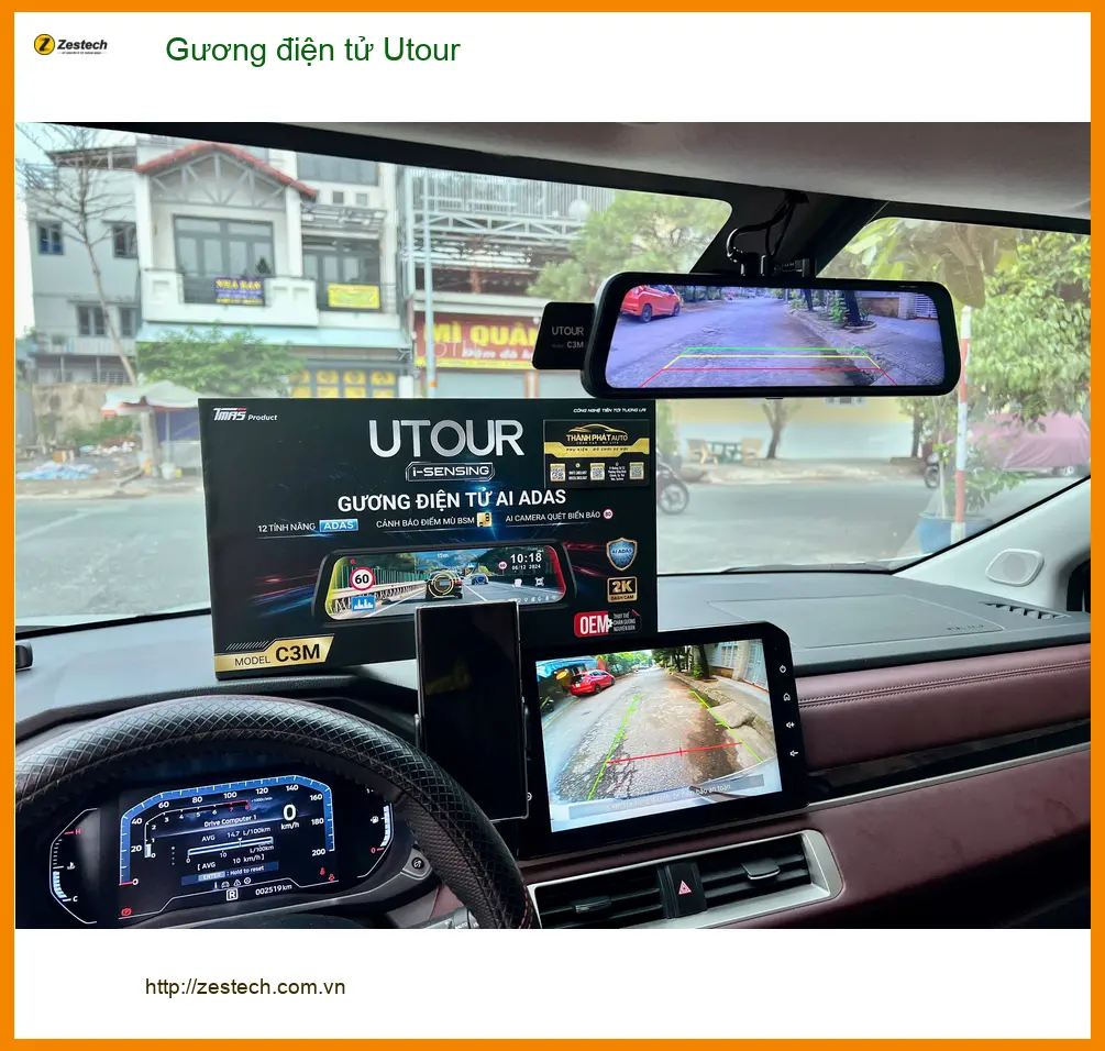 Anh Quốc Anh lắp Gương điện tử Utour cho xe Toyota Vios tại Củ Chi ảnh thực tế 5