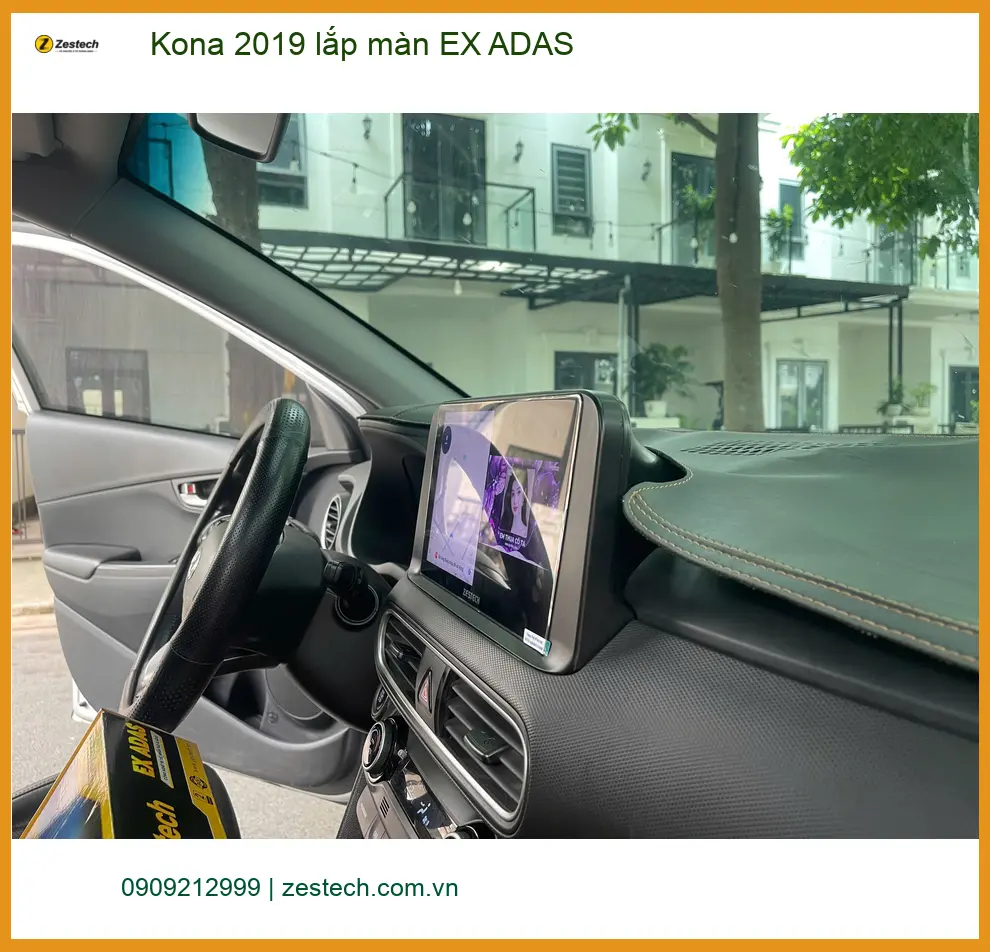 Anh Dũng lắp màn hình EX ADAS cho Kona 2019 tại Quận 2 an toàn