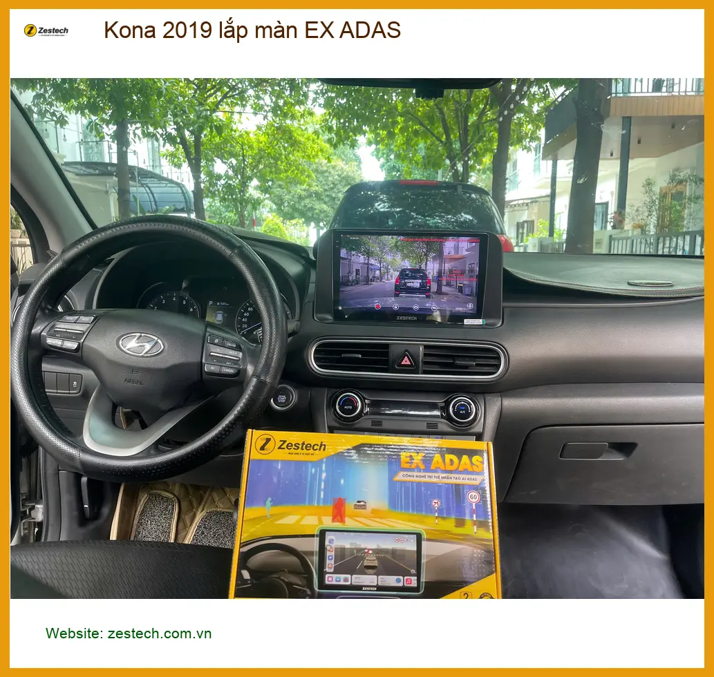 Anh Dũng lắp màn hình EX ADAS cho Kona 2019 tại Quận 2 an toàn ảnh thực tế 2