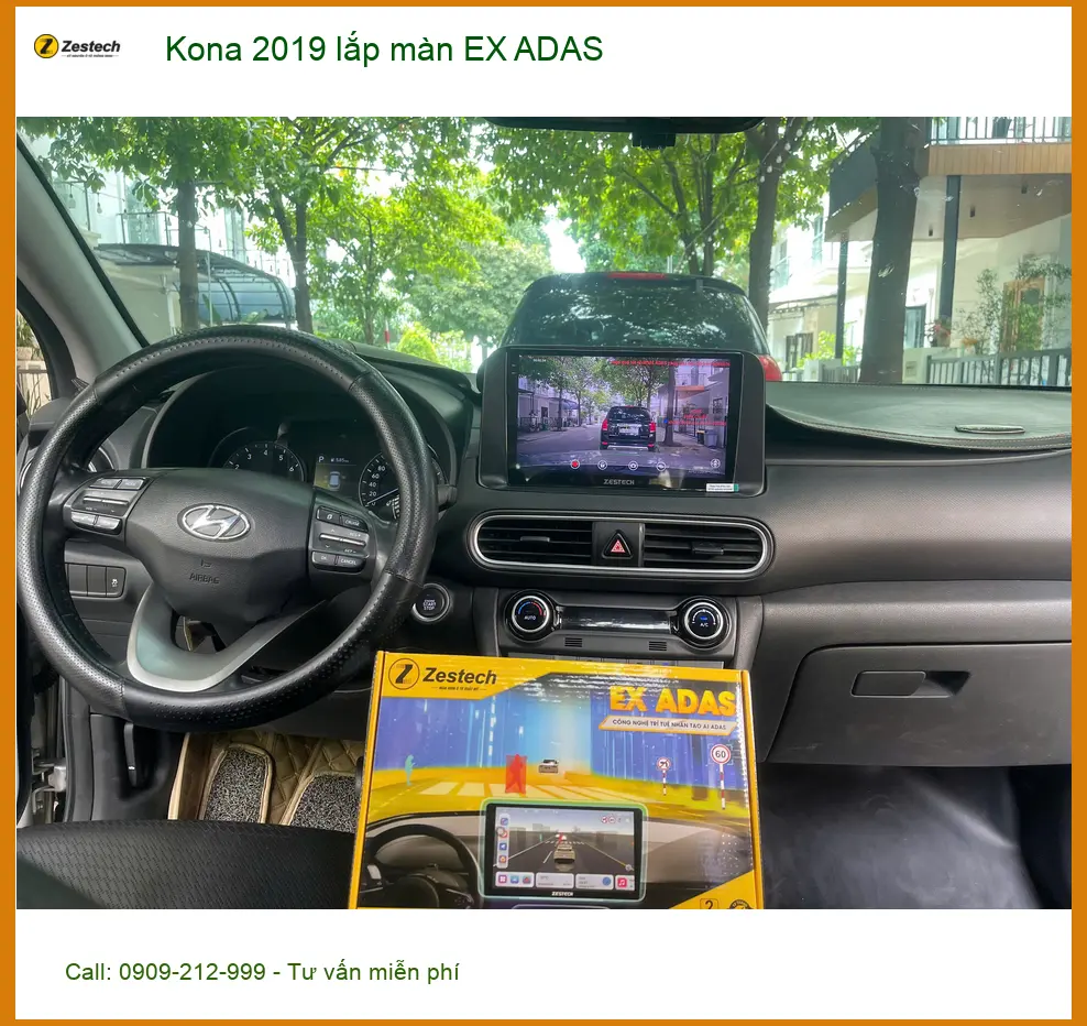 Chú Tấn lắp màn EX ADAS cho Kona 2019 ở Hóc Môn vì muốn có thêm tính năng hỗ trợ lái xe