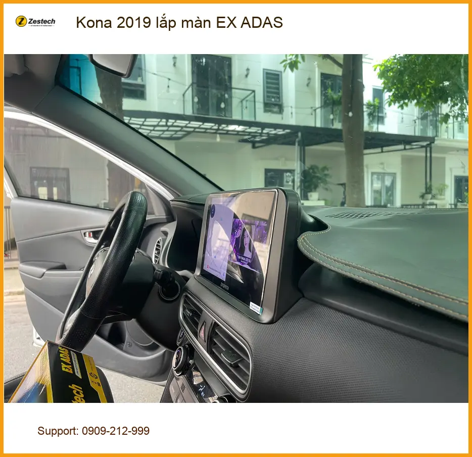Chú Tấn lắp màn EX ADAS cho Kona 2019 ở Hóc Môn vì muốn có thêm tính năng hỗ trợ lái xe ảnh thực tế 4