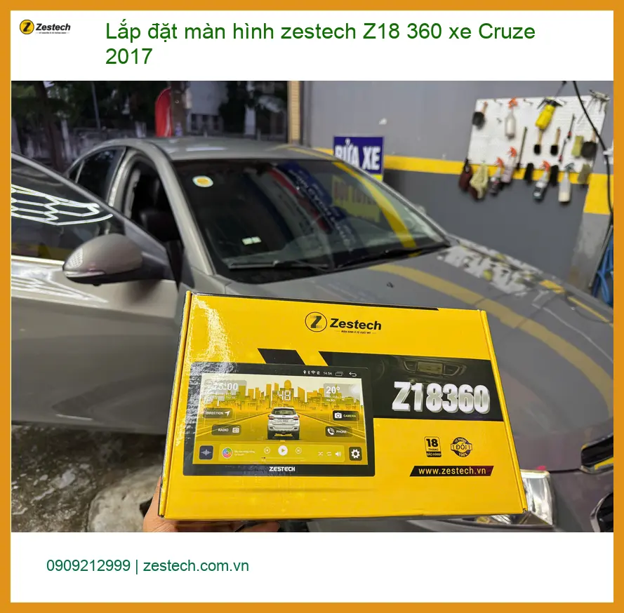 Anh Khải lắp màn hình Zestech Z18 360 cho Cruze 2017 tại Thủ Đức