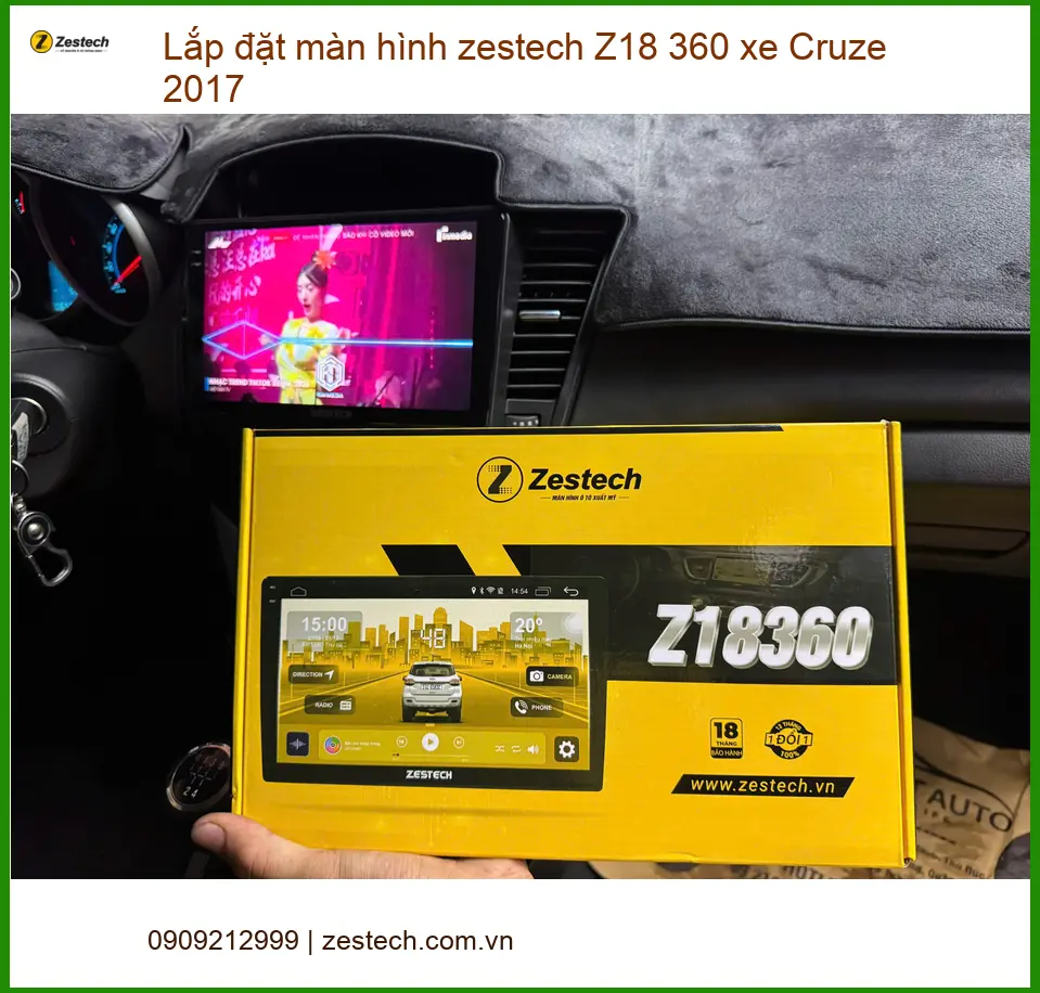 Anh Khải lắp màn hình Zestech Z18 360 cho Cruze 2017 tại Thủ Đức ảnh thực tế 2