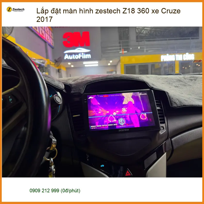 Anh Khải lắp màn hình Zestech Z18 360 cho Cruze 2017 tại Thủ Đức ảnh thực tế 3