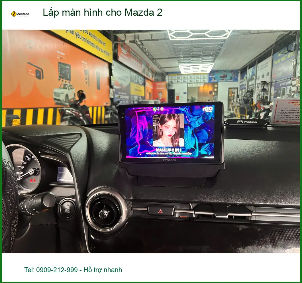 Anh Trung lắp màn hình cho Mazda 2 tại Quận Bình Tân để xem dẫn đường tiện lợi hơn