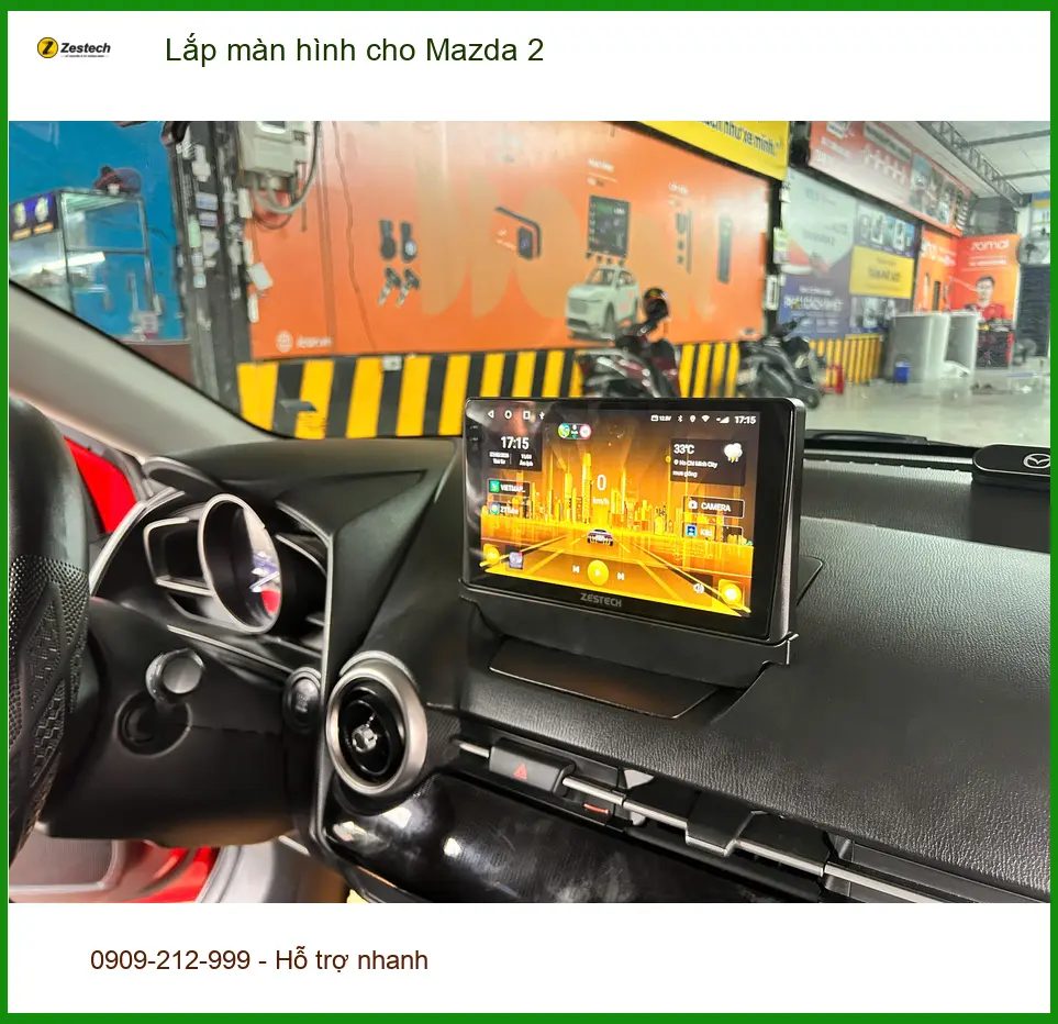 Chị Quỳnh lắp màn hình cho Mazda 2 tại Thủ Đức vì muốn trải nghiệm tính năng giải trí đa dạng ảnh thực tế 2