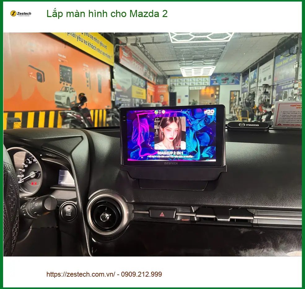 Chị Quỳnh lắp màn hình cho Mazda 2 tại Thủ Đức vì muốn trải nghiệm tính năng giải trí đa dạng ảnh thực tế 4