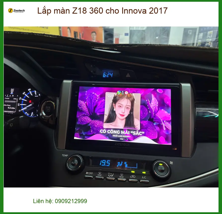 Anh Minh Innova 2017 lắp màn Z18 360 tại Quận 2 để an tâm hơn khi lùi xe