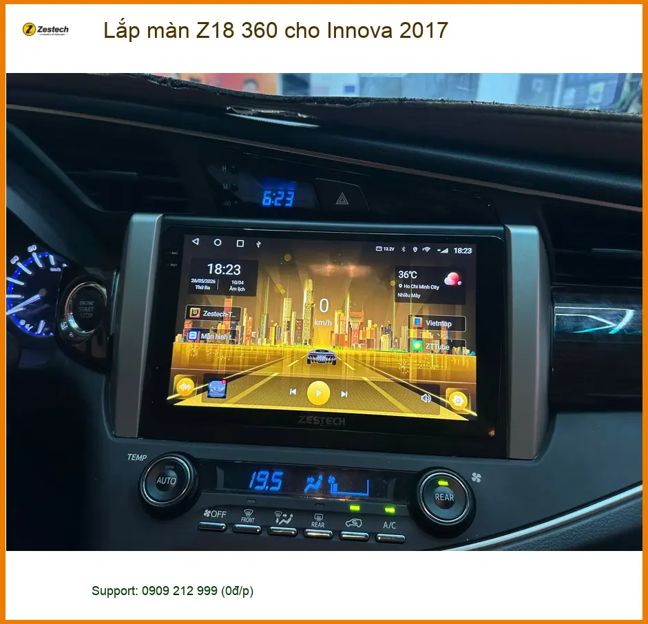 Anh Minh Innova 2017 lắp màn Z18 360 tại Quận 2 để an tâm hơn khi lùi xe ảnh thực tế 2