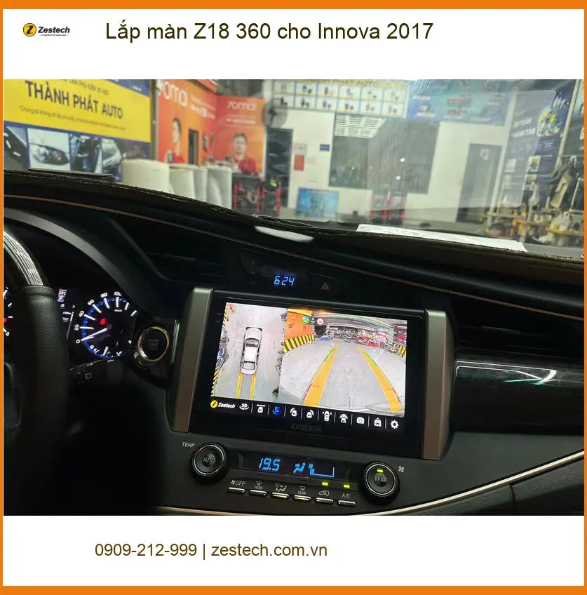 Anh Minh Innova 2017 lắp màn Z18 360 tại Quận 2 để an tâm hơn khi lùi xe ảnh thực tế 4