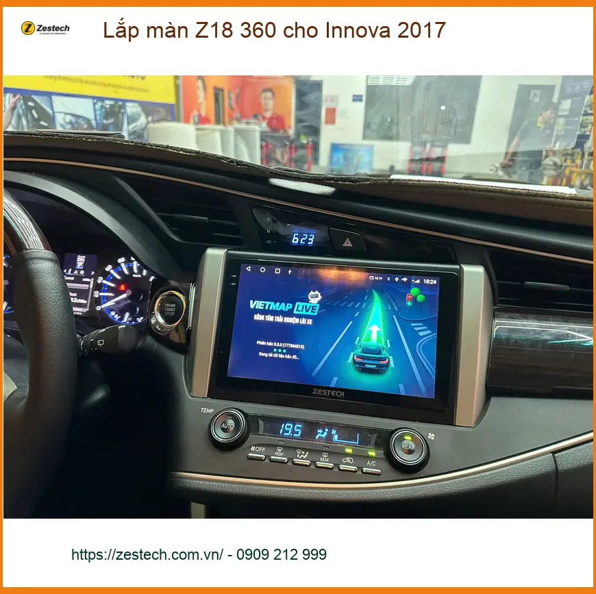 Anh Quang lắp màn Z18 360 cho Innova 2017 tại Quận Tân Bình