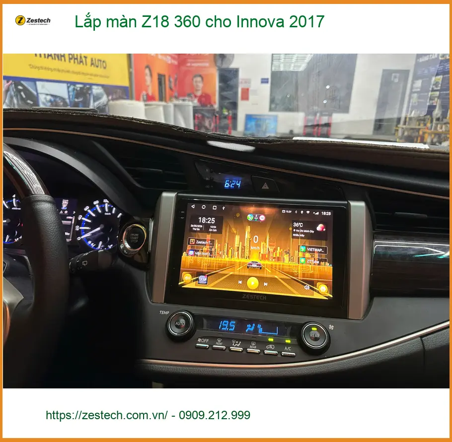 Anh Quang lắp màn Z18 360 cho Innova 2017 tại Quận Tân Bình ảnh thực tế 2
